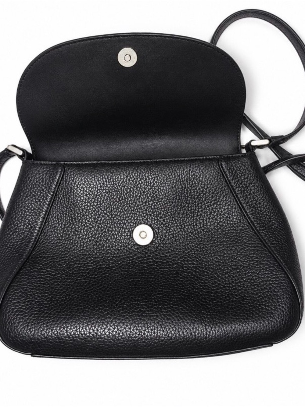Kate Spade New York Monica Flap Crossbody Black Pebbled Leather Crossbody Bag. - Picture 3 of 7